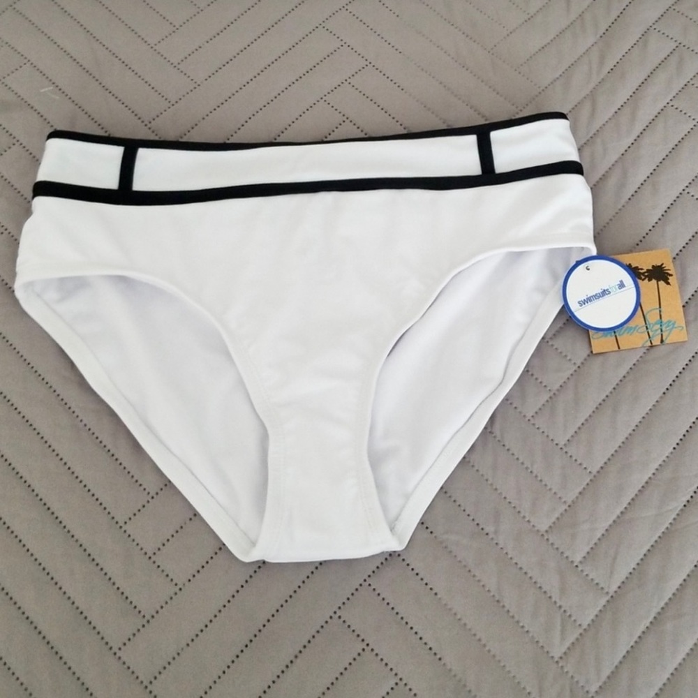 Never worn tags on Swimsuits For All White Bikini Bottoms Size 10